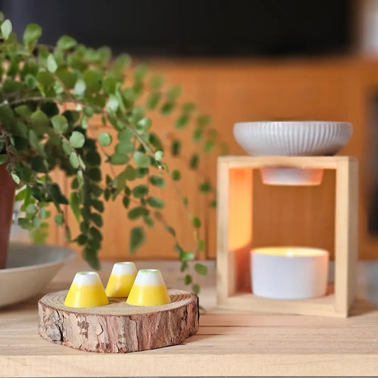 fondant parfumé piña colada et brule-parfums en bambou et céramique